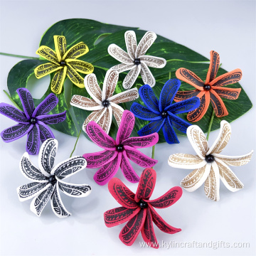 2 3/4" Printed Foam Flower Tiare Hair Pick